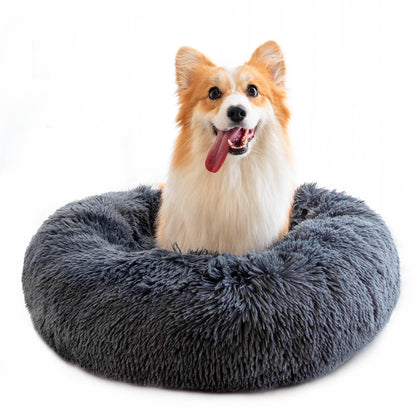 Luxury Plush Donut Pet Bed: Cozy Haven For Small Dogs And Cats