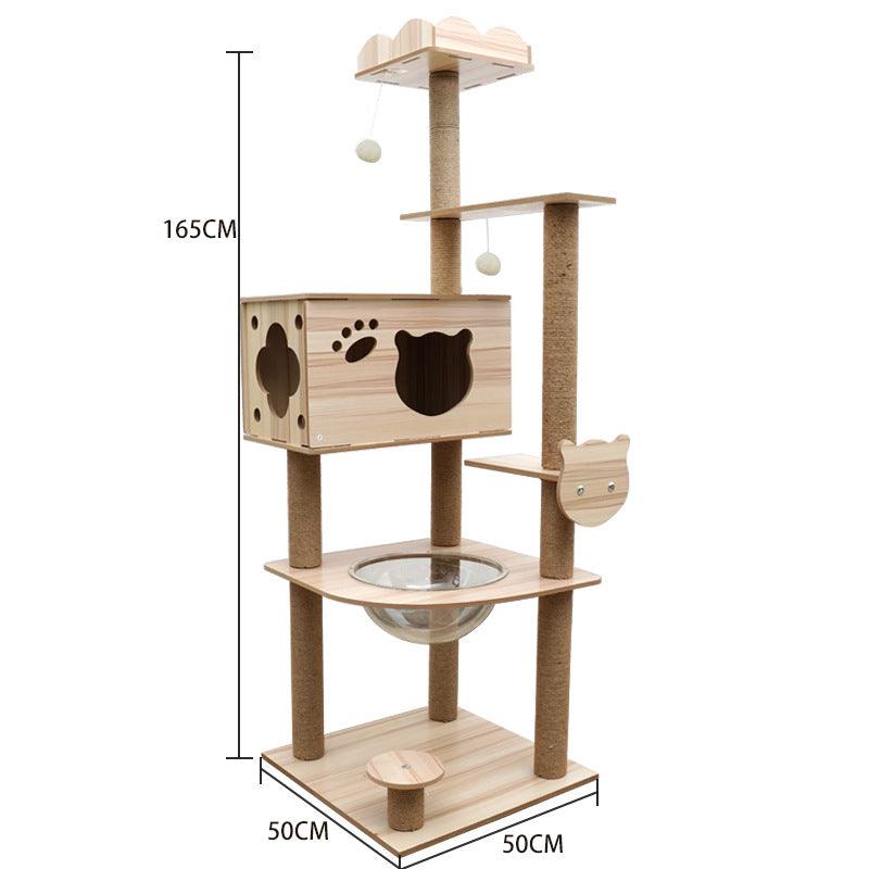 Space Capsule Cat Crawl Nest With Scratching Board - Wooden Pet Toy And Supplies