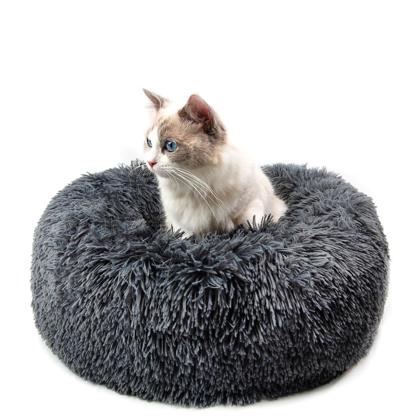 Luxury Plush Donut Pet Bed: Cozy Haven For Small Dogs And Cats