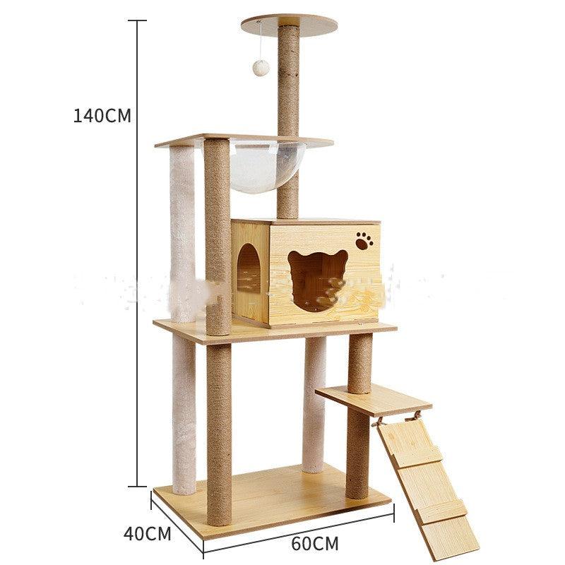 Space Capsule Cat Crawl Nest With Scratching Board - Wooden Pet Toy And Supplies
