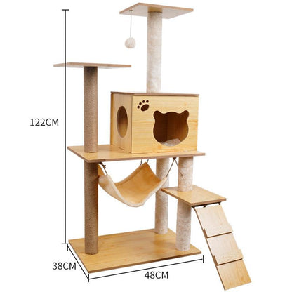 Space Capsule Cat Crawl Nest With Scratching Board - Wooden Pet Toy And Supplies